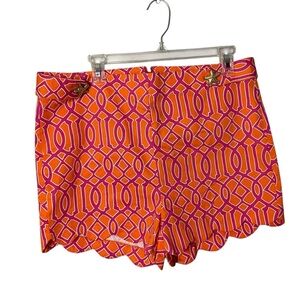Mud Pie High Waist Shorts in Orange and Pink